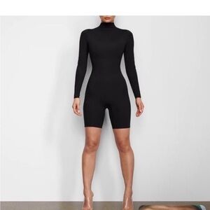 Mock neck mid length unitard